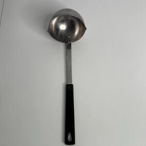 Vintage Kaylan Stainless Steel Ladle Plastic Handle Kitchen Soup Black